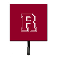""Caroline's Treasures CJ1032-RSH4 Letter R Initial Monogram-Maroon and White Leash Holder or Key Hook  Small  Multicolor""