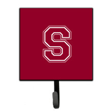 ""Caroline's Treasures CJ1032-SSH4 Letter S Initial Monogram-Maroon and White Leash Holder or Key Hook  Small  Multicolor""