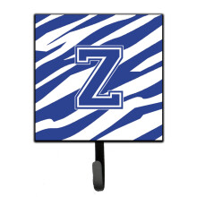 ""Caroline's Treasures Letter Z Initial Tiger Stripe Blue and White Leash Holder or Key hooks  Small  Multicolor""