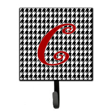 ""Caroline's Treasures CJ1035-CSH4 Letter C Initial Monogram-Hounds Tooth Black Leash Holder or Key Hook  Small  Multicolor""