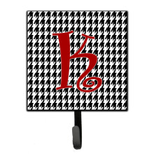 ""Caroline's Treasures CJ1035-KSH4 Letter K Initial Monogram-Hounds Tooth Black Leash Holder or Key Hook  Small  Multicolor""