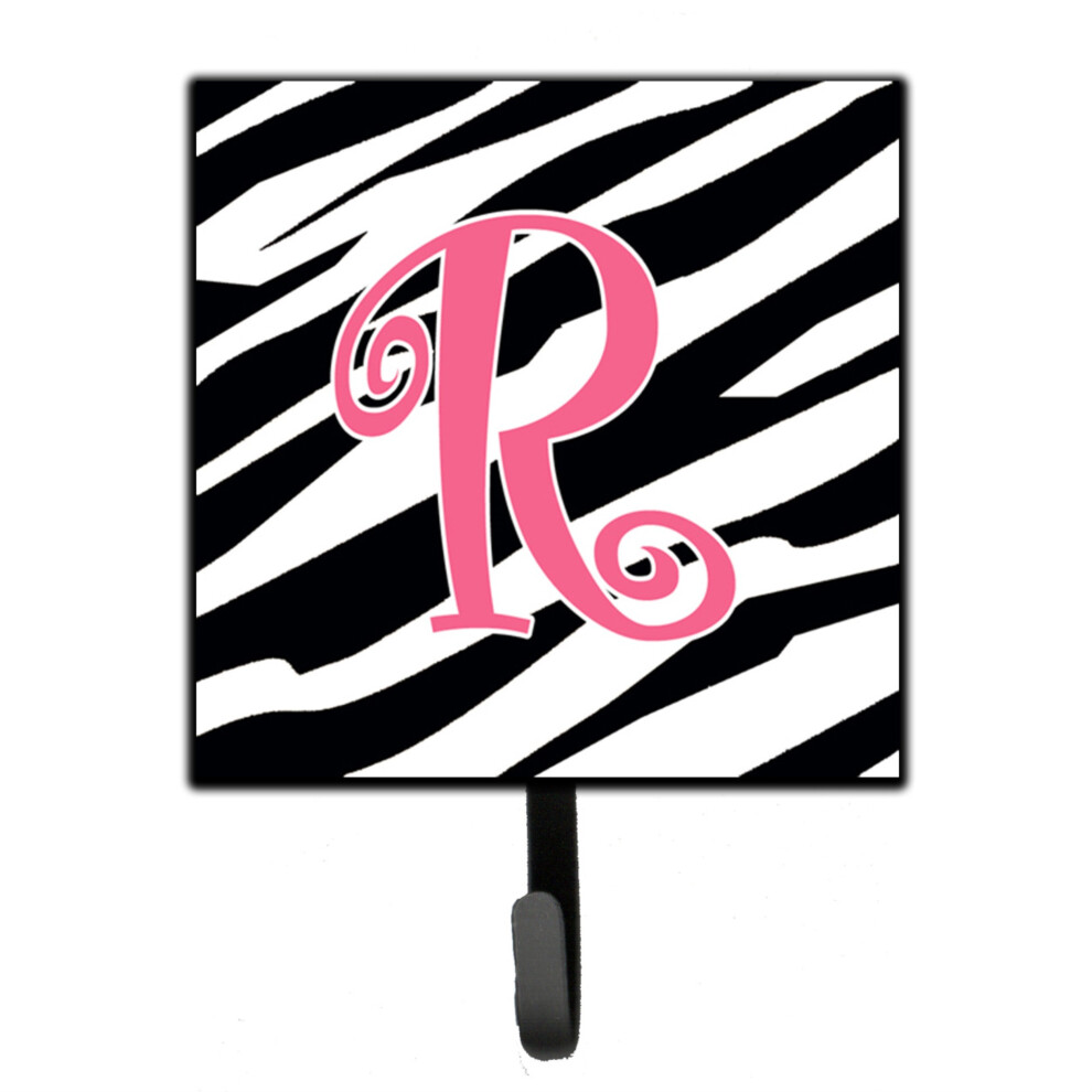 """"Caroline's Treasures CJ1037-RSH4 Letter R Initiaal Monogram-Zebra Streep En Roze Leash Holder Of Sleutelhanger Klein Veelkleurig""""-image