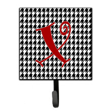""Caroline's Treasures CJ1035-XSH4 Letter X Initial Monogram-Hounds Tooth Black Leash Holder or Key Hook  Small  Multicolor""