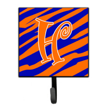 ""Caroline's Treasures CJ1036-HSH4 Letter H Initial Tiger Stripe Blue and Orange Leash Holder or Key Hook  Small  Multicolor""