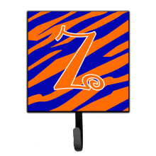 ""Caroline's Treasures CJ1036-ZSH4 Letter Z Initial Tiger Stripe Blue and Orange Leash Holder or Key Hook  Small  Multicolor""