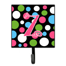 ""Caroline's Treasures CJ1038-ZSH4 Letter Z Initial Monogram-Polka Dots and Pink Leash Holder or Key Hook  Small  Multicolor""