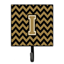 ""Caroline's Treasures Letter I Chevron Black and Gold Leash or Key Holder CJ1050-ISH4  Small  Multicolor""