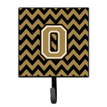 ""Caroline's Treasures Letter O Chevron Black and Gold Leash or Key Holder CJ1050-OSH4  Small  Multicolor""