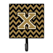 ""Caroline's Treasures Letter X Chevron Black and Gold Leash or Key Holder CJ1050-XSH4  Small  Multicolor""