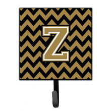 ""Caroline's Treasures Letter Z Chevron Black and Gold Leash or Key Holder CJ1050-ZSH4  Small  Multicolor""