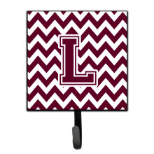 ""Caroline's Treasures Letter L Chevron Maroon and White Leash or Key Holder CJ1051-LSH4  Small  Multicolor""