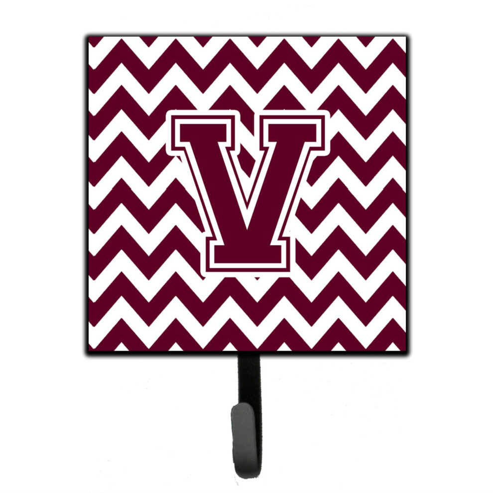 ""Caroline's Treasures Porte-Cl S Ou Laisse Lettre V Chevron Marron Et Blanc CJ1051-VSH4 Petit Multicolore""-image