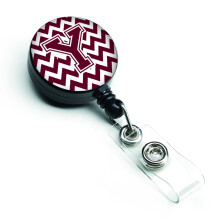 Caroline's Comorsures Letter y Chevron Maroon ?i White Retractable Badge Trg (CJ1051-YBR)