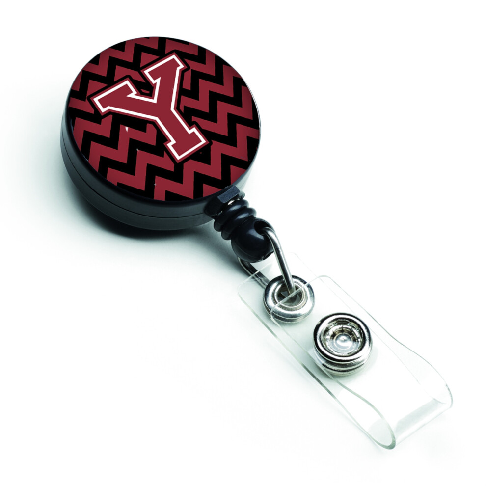 ""Caroline's Treasures CJ1052-YBR Letter Y Chevron Garnet & Black Retractable Badge Reel  Multicolor""-image-OPC-PFXSHBF-NEW
