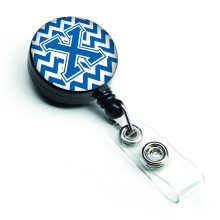 """" Comorile Carolinei CJ1056-XBR Litera X Chevron Blue & White Insigna retractabila multicolor """"