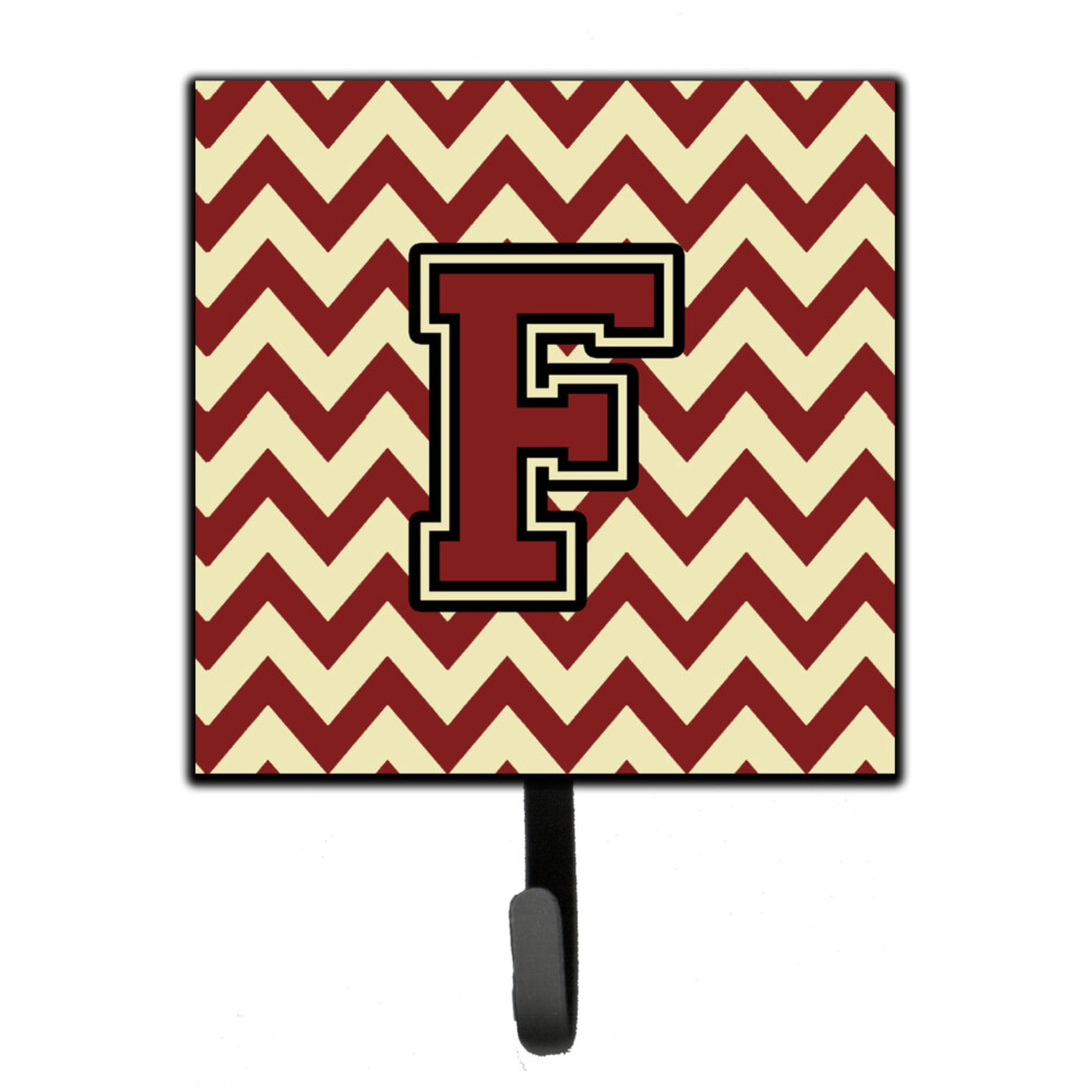 """"Caroline's Treasures Letter F Chevron Maroon En Goud Leash Of Sleutelhanger CJ1061-FSH4 Klein Multicolor""""-image