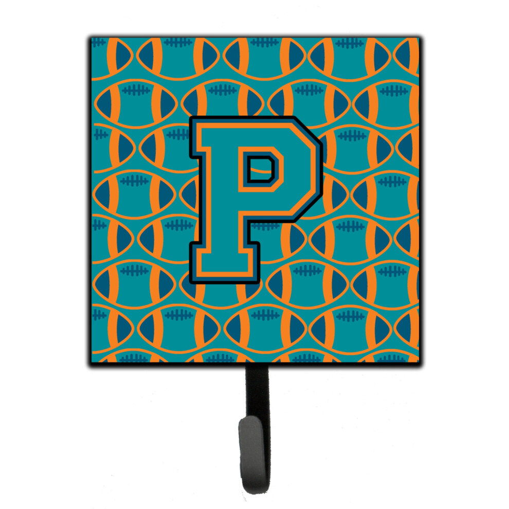 """"Caroline's Treasures Letter P Voetbal Aqua Oranje En Marineblauw Riem Of Sleutelhanger CJ1063-PSH4 Klein Multicolor""""-image