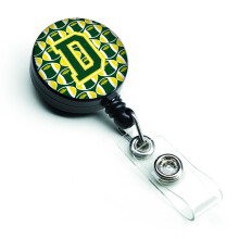 Caroline's Comorsures Letter D Football ?i Galben Retractable Badge Trg (CJ1075-DBR)