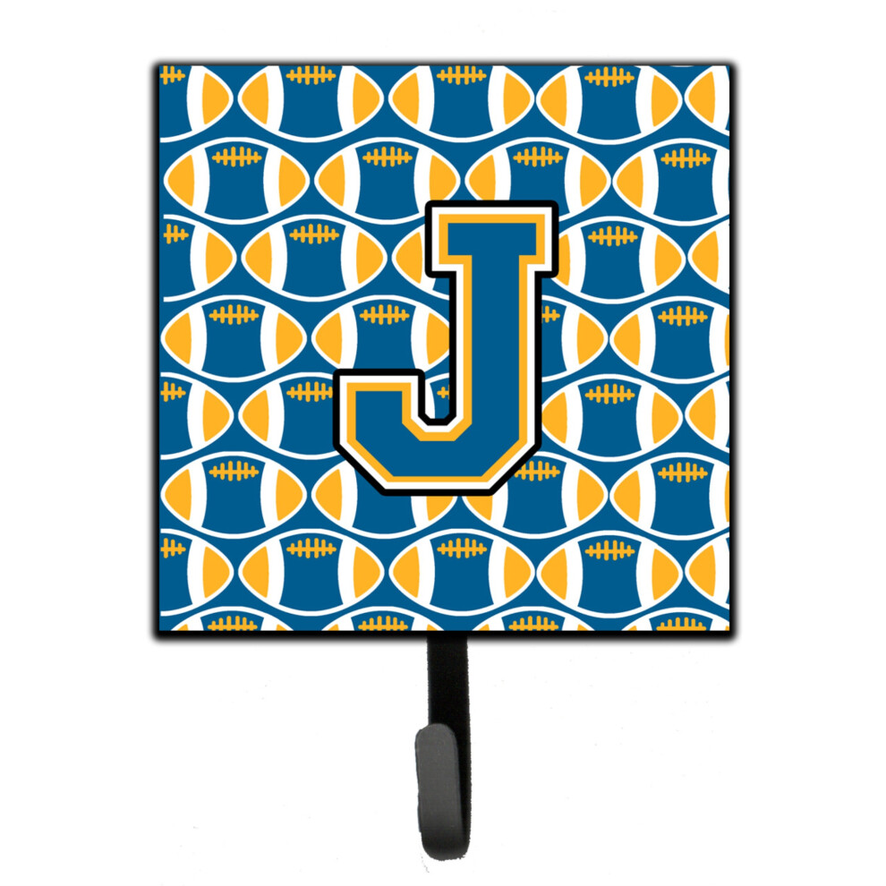 """"Caroline's Treasures Letter J Football Blauw En Goud Riem Of Sleutelhanger CJ1077-JSH4 Klein Multicolor""""-image