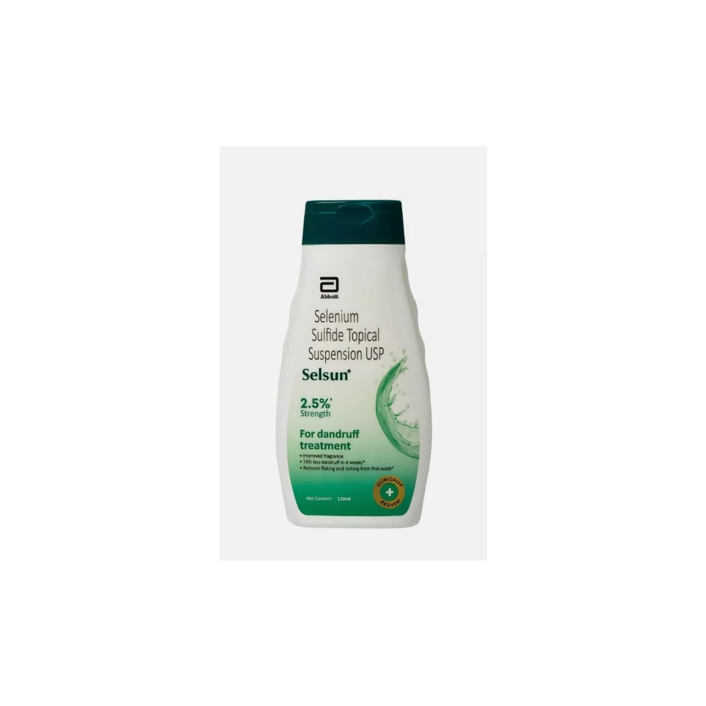 Selsun Suspension Anti Dandruff Shampoo, Clears Dandruff Flakes 120 Ml