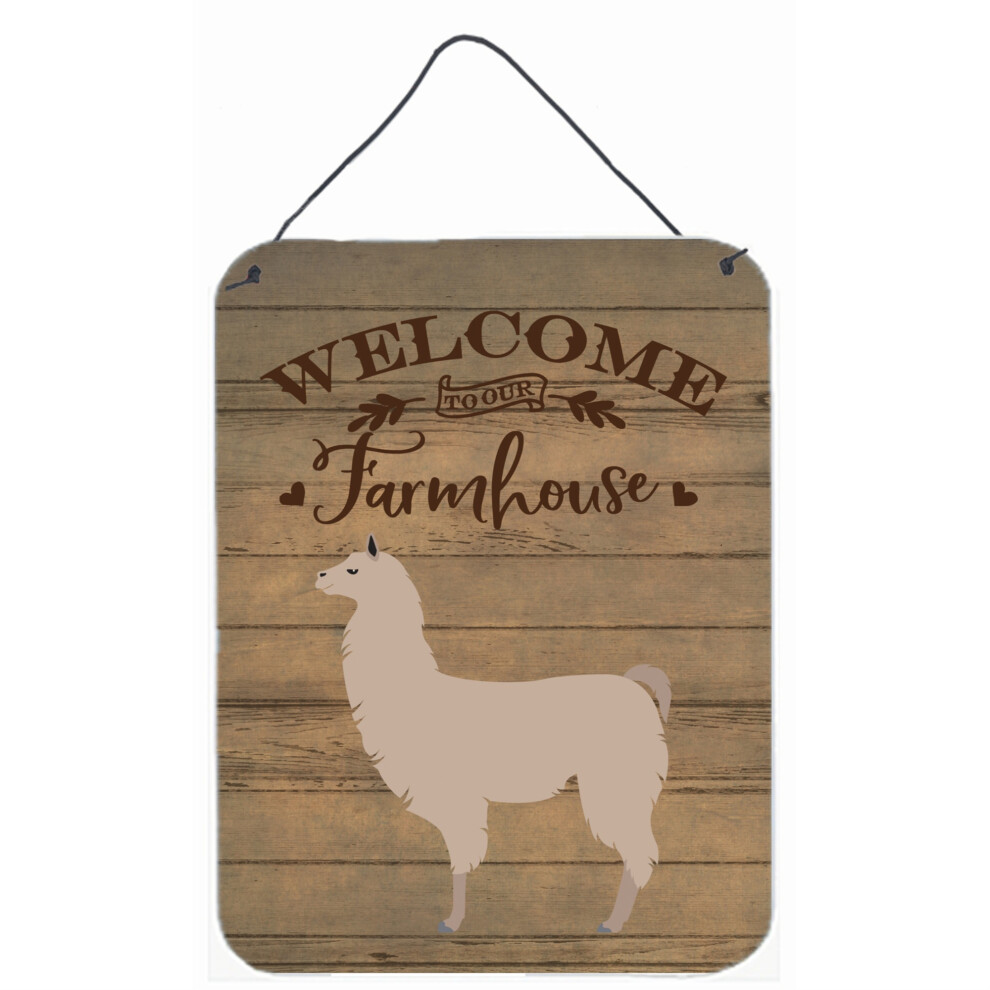 """"Impresiones Para Colgar En La Puerta Con La Imagen De Bienvenida De Caroline's Treasures Llama, Decoraci N De Pared Multicolor""""-image