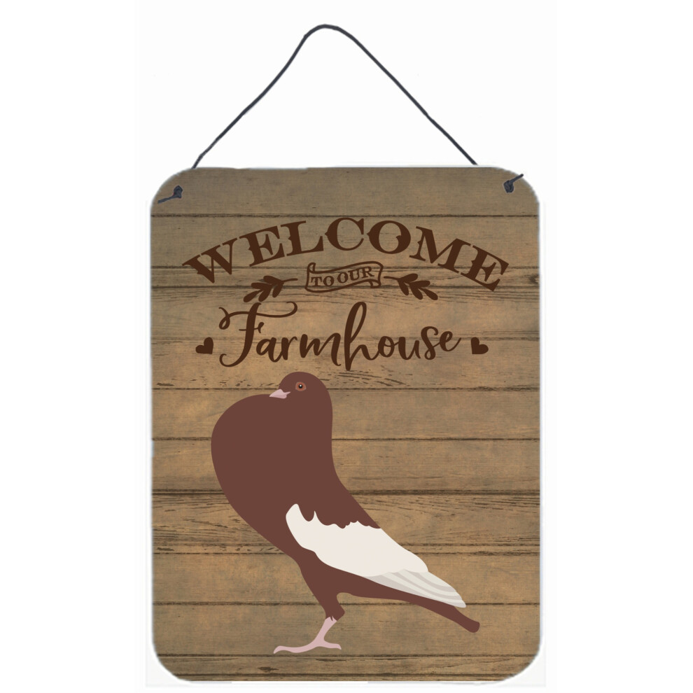""""Caroline's Treasures English Pouter Pigeon Welcome Door Hanging Prints Decorazione Da Parete Multicolore""""-image