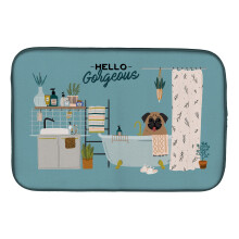 ""Caroline's Treasures CK7427DDM Brown Pug in Bathtub dish-drying-mats  14 x 21  Multicolor""