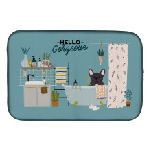 ""Caroline's Treasures CK7431DDM Brindle French Bulldog in Bathtub dish-drying-mats  14 x 21  Multicolor""