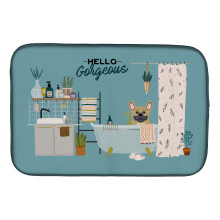 ""Caroline's Treasures CK7432DDM Cream French Bulldog in Bathtub dish-drying-mats  14 x 21  Multicolor""