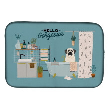 ""Caroline's Treasures CK7439DDM White Mastiff in Bathtub dish-drying-mats  14 x 21  Multicolor""