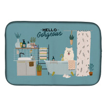 ""Caroline's Treasures CK7452DDM Samoyed in Bathtub dish-drying-mats 14 x 21 Multicolor""