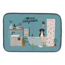 ""Caroline's Treasures CK7459DDM Greater Swiss Mountain Dog in Bathtub dish-drying-mats  14 x 21  Multicolor""