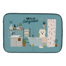 ""Caroline's Treasures CK7464DDM Westie in Bathtub dish-drying-mats 14 x 21 Multicolor""