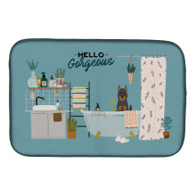 ""Caroline's Treasures CK7502DDM Beauce Shepherd Dog in Bathtub dish-drying-mats  14 x 21  Multicolor""