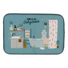 ""Caroline's Treasures CK7512DDM Blue Bedlington Terrier in Bathtub dish-drying-mats  14 x 21  Multicolor""