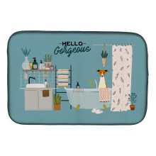 ""Caroline's Treasures CK7521DDM Whippet in Bathtub dish-drying-mats  14 x 21  Multicolor""