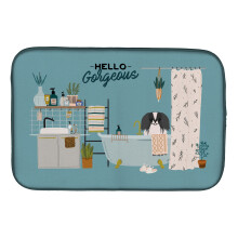 ""Caroline's Treasures CK7527DDM Black White Pekingese in Bathtub dish-drying-mats  14 x 21  Multicolor""