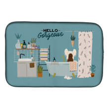 ""Caroline's Treasures CK7535DDM Cream Chinese Crested in Bathtub dish-drying-mats  14 x 21  Multicolor""