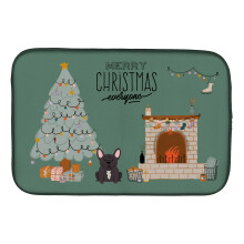 ""Caroline's Treasures Brindle French Bulldog Christmas Everyone dish-drying-mats  14 x 21  Multicolor""