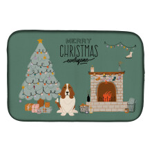 ""Caroline's Treasures CK7584DDM Basset Hound Christmas Everyone dish-drying-mats  14 x 21  Multicolor""