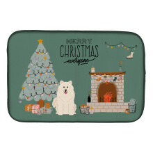 ""Caroline's Treasures CK7593DDM Samoyed Christmas Everyone dish-drying-mats  14 x 21  Multicolor""