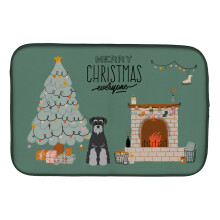 ""Caroline's Treasures Black Grey Standard Schnauzer Christmas Everyone dish-drying-mats 14 x 21 Multicolor""