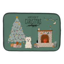 ""Caroline's Treasures CK7605DDM Westie Christmas Everyone dish-drying-mats  14 x 21  Multicolor""