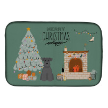 ""Caroline's Treasures Black Miniature Schnauzer Christmas Everyone dish-drying-mats  14 x 21  Multicolor""