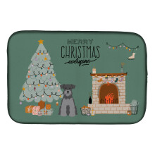 ""Caroline's Treasures Caroline's Black Silver Miniature Schnauzer Christmas Everyone dish-drying-mats 14 x 21 Multicolor""