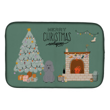 ""Caroline's Treasures CK7631DDM Silver Poodle Christmas Everyone dish-drying-mats  14 x 21  Multicolor""