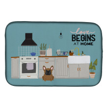 ""Caroline's Treasures CK7717DDM Brown French Bulldog Kitchen Scene dish-drying-mats  14 x 21  Multicolor""