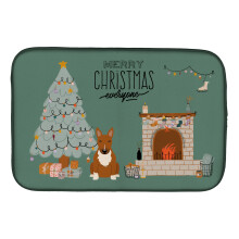 ""Caroline's Treasures CK7697DDM Red Bull Terrier Christmas Everyone dish-drying-mats  14 x 21  Multicolor""