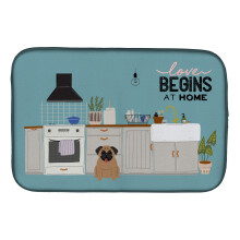 ""Caroline's Treasures CK7709DDM Brown Pug Kitchen Scene dish-drying-mats  14 x 21  Multicolor""