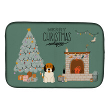 ""Caroline's Treasures Caroline's Petit Basset Griffon Veenden PBGV Christmas Everyone dish-drying-mats  14 x 21  Multicolor""